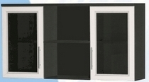 Антресоль большая с двумя стеклодверями ДЛЯ ГОСТИНОЙ АБС-2 Венге/Дуб выбеленный в Любинском - lyubinskij.katalogmebeli.com | фото