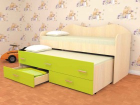 Кровать детская Нимфа двухместная 2.0 Венге/Дуб молочный в Любинском - lyubinskij.katalogmebeli.com | фото 2