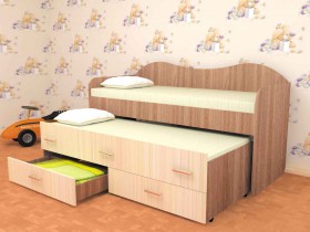 Кровать детская Нимфа двухместная 2.0 Венге/Дуб молочный в Любинском - lyubinskij.katalogmebeli.com | фото 3