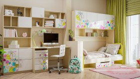 Детская комната Флёр (Белый/корпус Клен) в Любинском - lyubinskij.katalogmebeli.com | фото 1