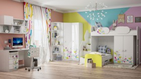 Детская комната Флер (Белый/корпус Выбеленное дерево) в Любинском - lyubinskij.katalogmebeli.com | фото 3