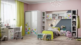 Детская комната Флер (Белый/корпус Выбеленное дерево) в Любинском - lyubinskij.katalogmebeli.com | фото 1