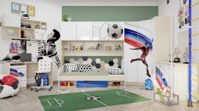 Детская комната Футбол ЧМ (Белый/Синий/корпус Клен) в Любинском - lyubinskij.katalogmebeli.com | фото 7