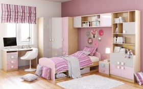 Детская комната Грэйси (Розовый/Серый/корпус Клен) в Любинском - lyubinskij.katalogmebeli.com | фото 3