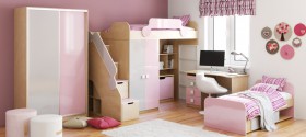 Детская комната Грэйси (Розовый/Серый/корпус Клен) в Любинском - lyubinskij.katalogmebeli.com | фото 5
