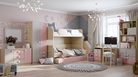 Детская комната Грэйси (Розовый/Серый/корпус Клен) в Любинском - lyubinskij.katalogmebeli.com | фото 12