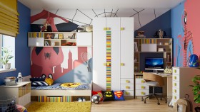 Детская комната Клаксон без машинок (Белый/корпус Клен) в Любинском - lyubinskij.katalogmebeli.com | фото 1