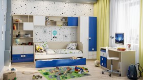 Детская комната Скай Люкс (Синий/Белый/корпус Клен) в Любинском - lyubinskij.katalogmebeli.com | фото 1