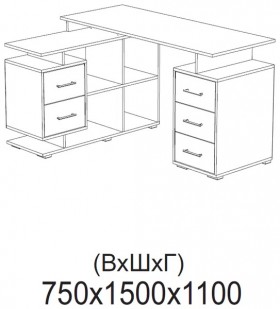 Компьютерный стол угловой СКМУ-3 белый в Любинском - lyubinskij.katalogmebeli.com | фото 2