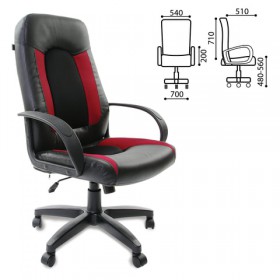 Кресло офисное BRABIX Strike EX-525 (черно-красный) в Любинском - lyubinskij.katalogmebeli.com | фото 1