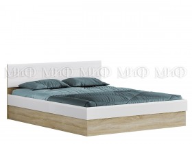 Кровать 1,6 спальня Фортуна (Дуб сонома/белый глянец) в Любинском - lyubinskij.katalogmebeli.com | фото