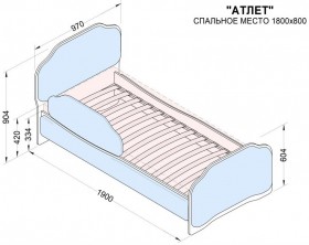 Кровать 180 Атлет 29 Синий (мягкий бортик) в Любинском - lyubinskij.katalogmebeli.com | фото 2