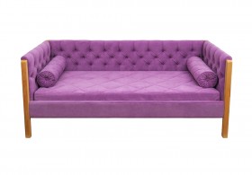 Кровать 180 серии Леди  32 Фиолетовый (подушка валик) в Любинском - lyubinskij.katalogmebeli.com | фото