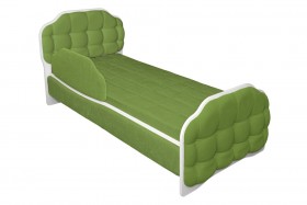 Кровать 190 Атлет Lux 76 Зелёный (мягкий бортик) в Любинском - lyubinskij.katalogmebeli.com | фото 1