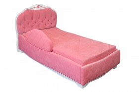 Кровать 190 Гармония Lux 36 Розовый (мягкий бортик) в Любинском - lyubinskij.katalogmebeli.com | фото