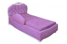 Кровать 190 Гармония Lux 67 Светло-фиолетовый (мягкий бортик) в Любинском - lyubinskij.katalogmebeli.com | фото 1