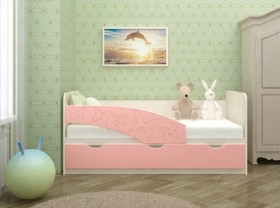 Кровать Бабочки 1,6м (Розовый металлик) в Любинском - lyubinskij.katalogmebeli.com | фото 1