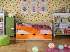 Кровать Бабочки 1,8м (Оранжевый металлик) в Любинском - lyubinskij.katalogmebeli.com | фото 1