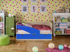 Кровать Бабочки 2,0м (Синий матовый) в Любинском - lyubinskij.katalogmebeli.com | фото