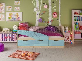 Кровать детская 1,6м Дельфин (Голубой матовый) в Любинском - lyubinskij.katalogmebeli.com | фото