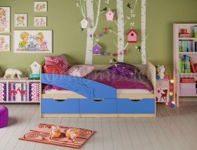 Кровать детская 1,6м Дельфин (Синий матовый) в Любинском - lyubinskij.katalogmebeli.com | фото