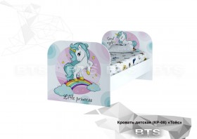 Кровать детская КР-08 Тойс (белый/белый,фотопечать Little Pony) в Любинском - lyubinskij.katalogmebeli.com | фото