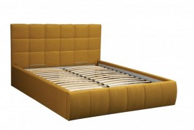 Кровать "Диана" ш. 1400 (Н=1010мм) (жаккард горчица) в Любинском - lyubinskij.katalogmebeli.com | фото