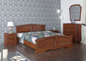 Кровать Елена из массива сосны 800*2000 Орех в Любинском - lyubinskij.katalogmebeli.com | фото