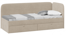 Кровать «Молли» с мягкой обивкой (900) тип 1 (Микровелюр Scandi Cream 03) в Любинском - lyubinskij.katalogmebeli.com | фото
