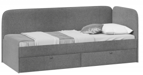Кровать «Молли» с мягкой обивкой (900) тип 1 (Микровелюр Scandi Graphite 22) в Любинском - lyubinskij.katalogmebeli.com | фото