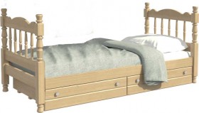 Кровать одинарная Аленка из массива сосны 800*1890 Сосна в Любинском - lyubinskij.katalogmebeli.com | фото 1