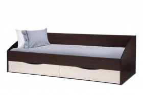 Кровать одинарная "Фея - 3" (симметричная) New (венге / вудлайн кремовый / ДВПО: белый) в Любинском - lyubinskij.katalogmebeli.com | фото