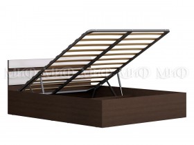 Кровать с подъемным механизмом Нэнси 1,4м (Венге/белый глянец) в Любинском - lyubinskij.katalogmebeli.com | фото