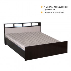 Кровать ТРОЯ 1600 Венге-Дуб бел. в Любинском - lyubinskij.katalogmebeli.com | фото