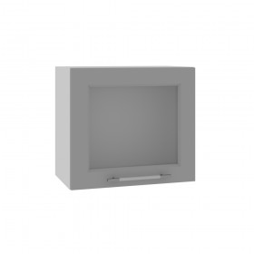 Квадро ВПГС 500 шкаф верхний горизонтальный со стеклом высокий (Лунный свет/корпус Серый) в Любинском - lyubinskij.katalogmebeli.com | фото