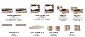 Лючия кровать 0,9 белый/ателье светлое в Любинском - lyubinskij.katalogmebeli.com | фото 2