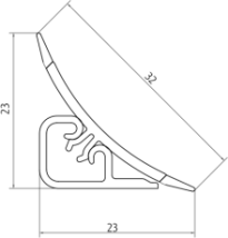Плинтус LB-23, L=3000мм, травертин феллини в Любинском - lyubinskij.katalogmebeli.com | фото 2