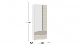 Шкаф для одежды комбинированный «Сканди» Дуб Гарден/Белый/Глиняный серый в Любинском - lyubinskij.katalogmebeli.com | фото 4