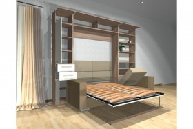 Шкаф-кровать с диваном Каролина в Любинском - lyubinskij.katalogmebeli.com | фото 3
