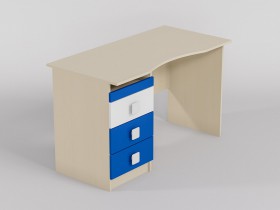 Стол (столешница с выемкой) Скай люкс (Синий/Белый/корпус Клен) в Любинском - lyubinskij.katalogmebeli.com | фото