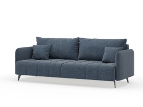 Валериан диван трёхместный прямой Синий, ткань RICO FLEX 101 в Любинском - lyubinskij.katalogmebeli.com | фото